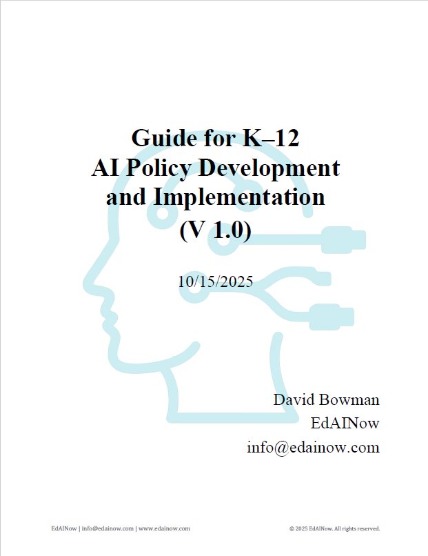Cover of the guide to AI policy Development in K-12 schools
